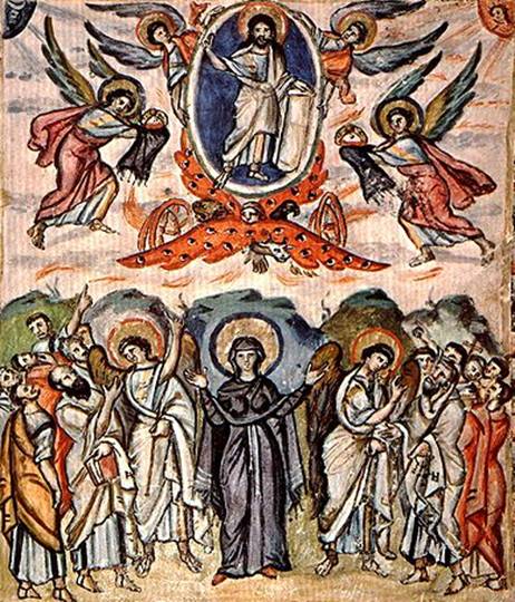 Ascension ca. 586 Rabbula Gospels  Biblioteca Mediceo Lauenziana  Firenze        Cod. Plut. I 560  folio 13